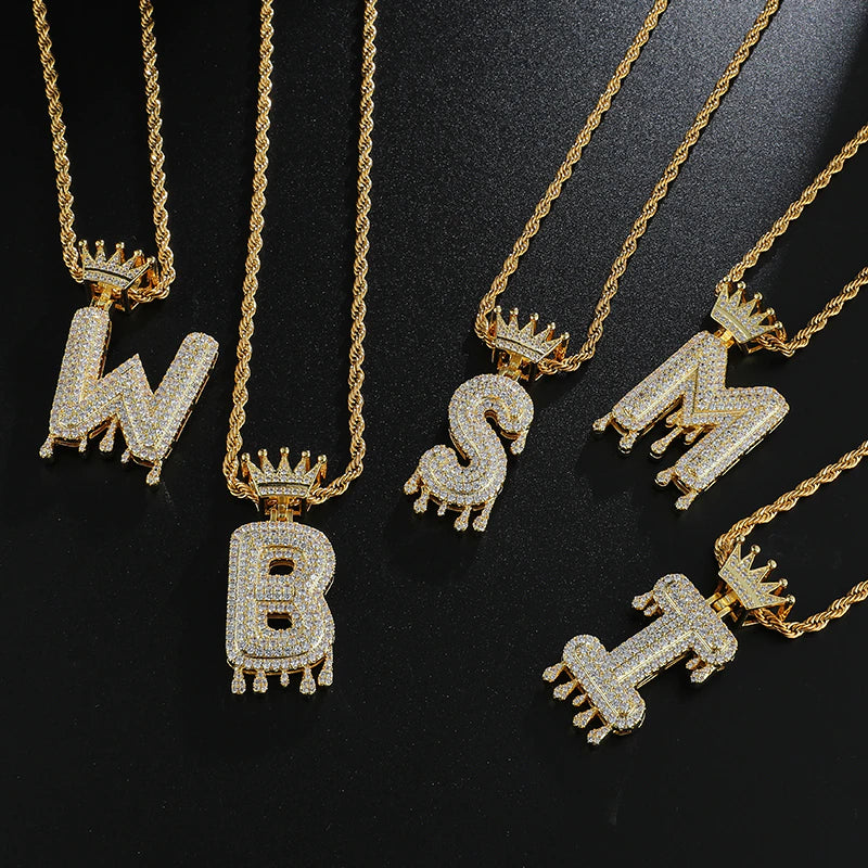Alphabet Crown Bling Necklace 6