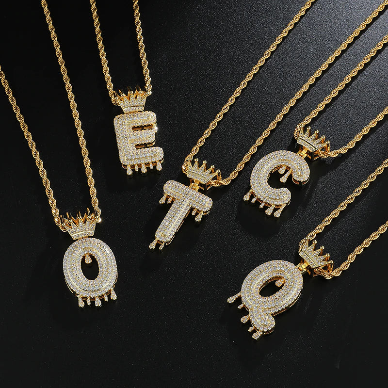 Alphabet Crown Bling Necklace 5