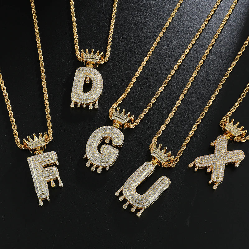 Alphabet Crown Bling Necklace 4