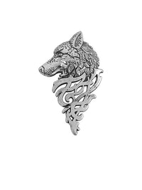 Antique Silver Plated Wolf Brooch
