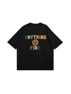 Anything Is Fine Embroidered T-Shirt in Black Color
