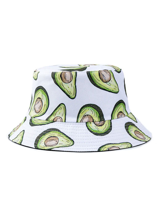Avocado Print White Bucket Hat