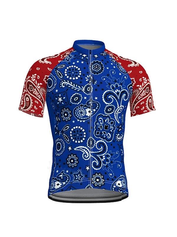 Bandana Print Short Sleeve Cycling Jersey