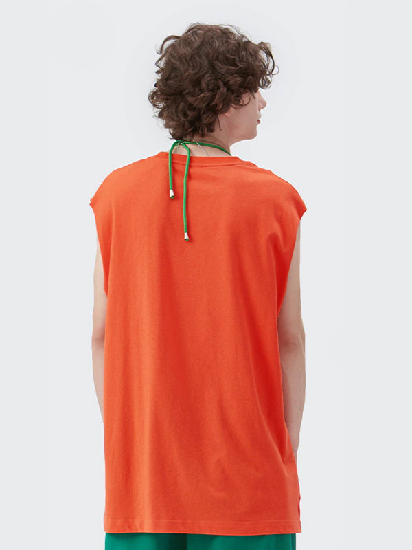 Basic Sleeveless Top in Orange Color 2