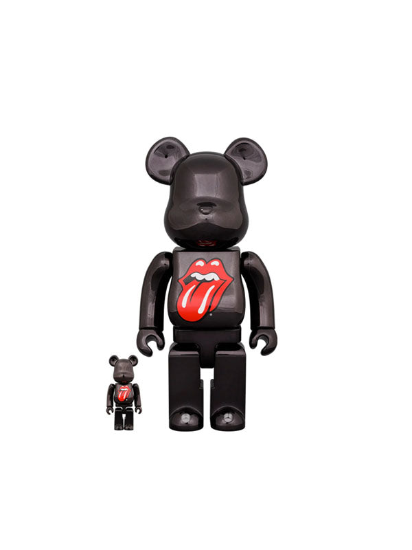 Bearbrick The Rolling Stones Lips & Tongue Black Chrome Version