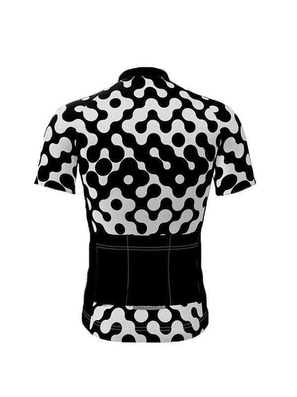 Black And White Print Short Sleeve Cycling Jersey 2