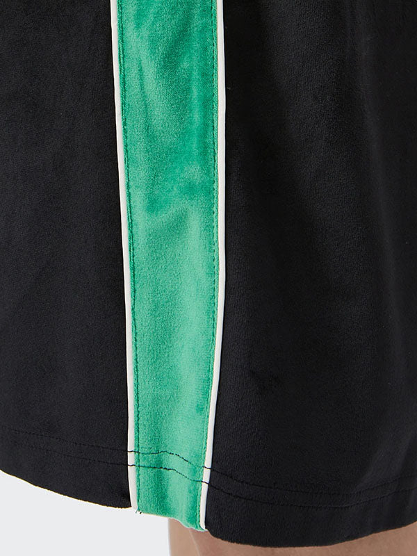 Black Corduroy Shorts with Green Side Panel 5