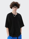 Black Thick Oversized Drop Shoulder T-Shirt 2