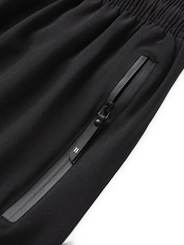 Black Zipper Pocket Shorts