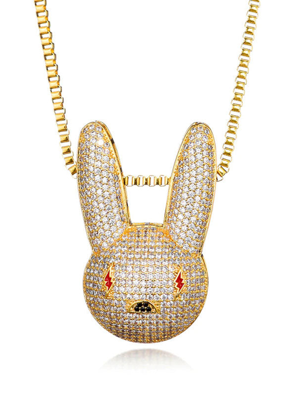 Bling Bunny Necklace in Gold Color 4