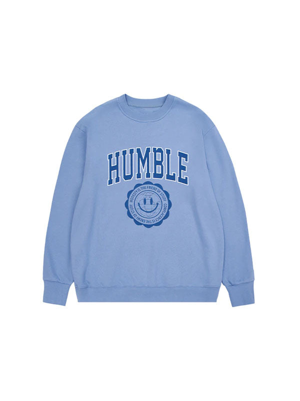Blue Humble Embroidered Sweater