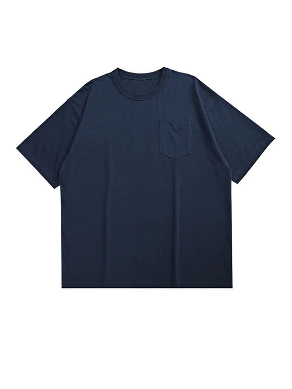 Blue Oversized Pocket T-Shirt