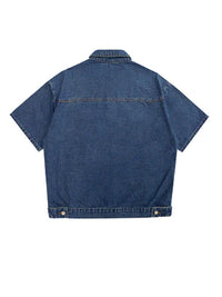 Blue Short Sleeve Denim Jacket 2