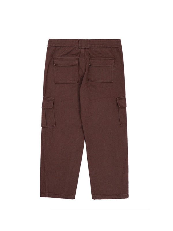 Brown Loose Straight Cargo Pants 2