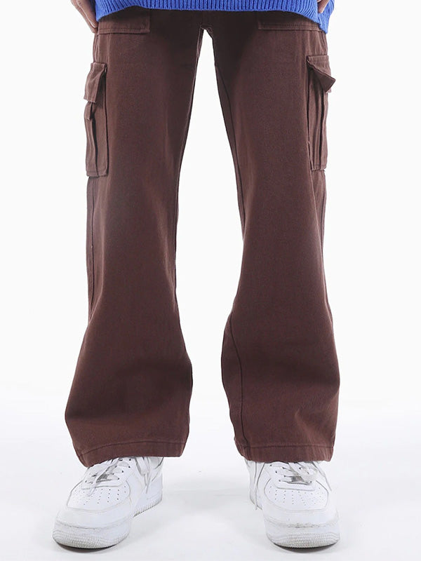 Brown Loose Straight Cargo Pants 3