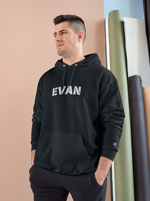 Champion Hoodie In Black Color (Customise Your Name) 2