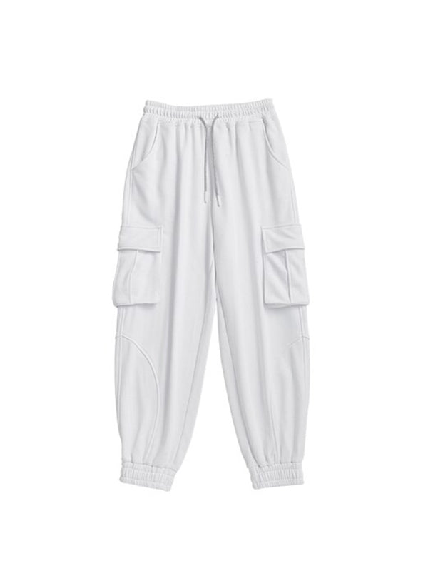 White cargo top jogger pants