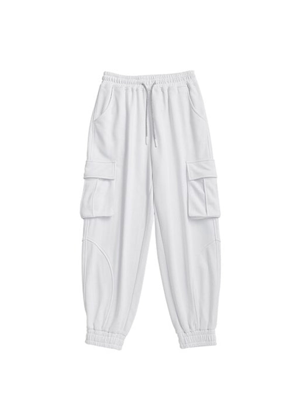 Cargo Style Jogger Pants in White Color