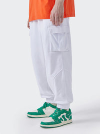 Cargo Style Jogger Pants in White Color 4