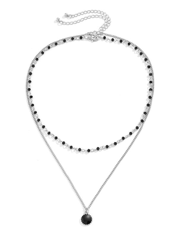 Crystal Bead Chain Necklace Set (2 Pieces) 3