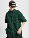 Dark Green Short Sleeve Shirt with Big Pocket 2