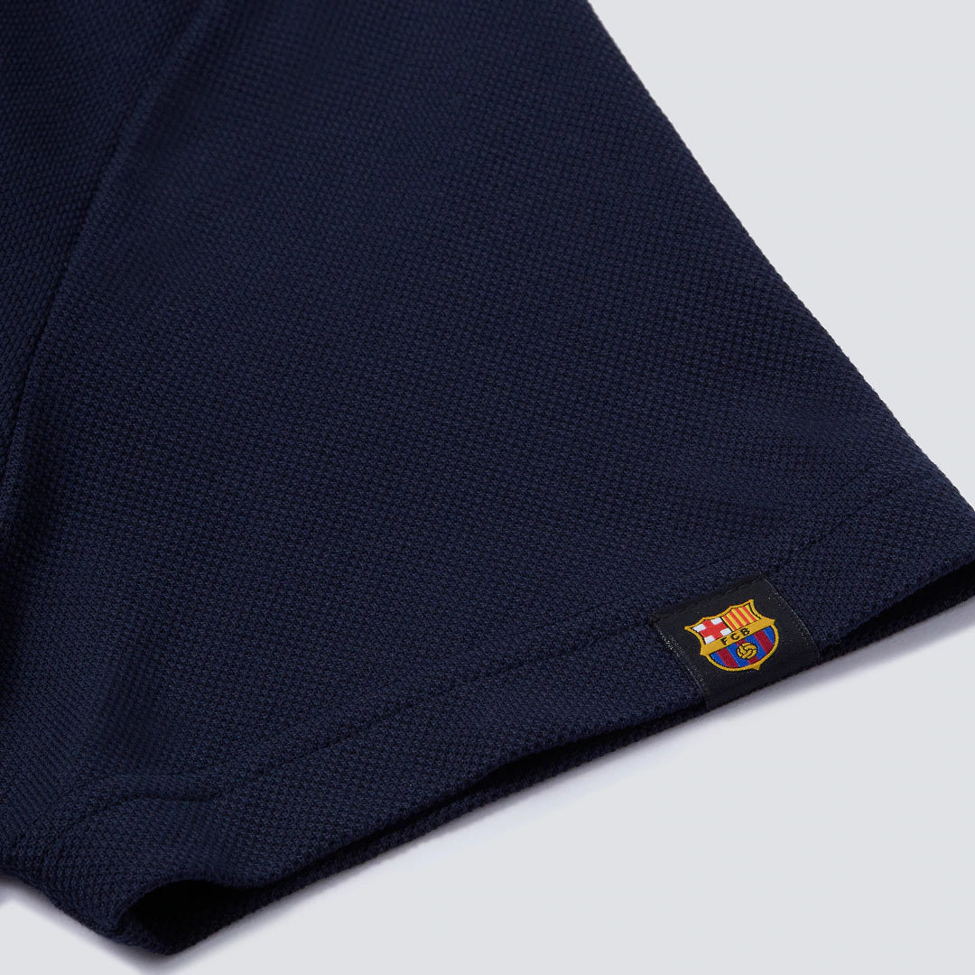Determinant x FC Barcelona Regal Pique Polo Navy Shirt 6