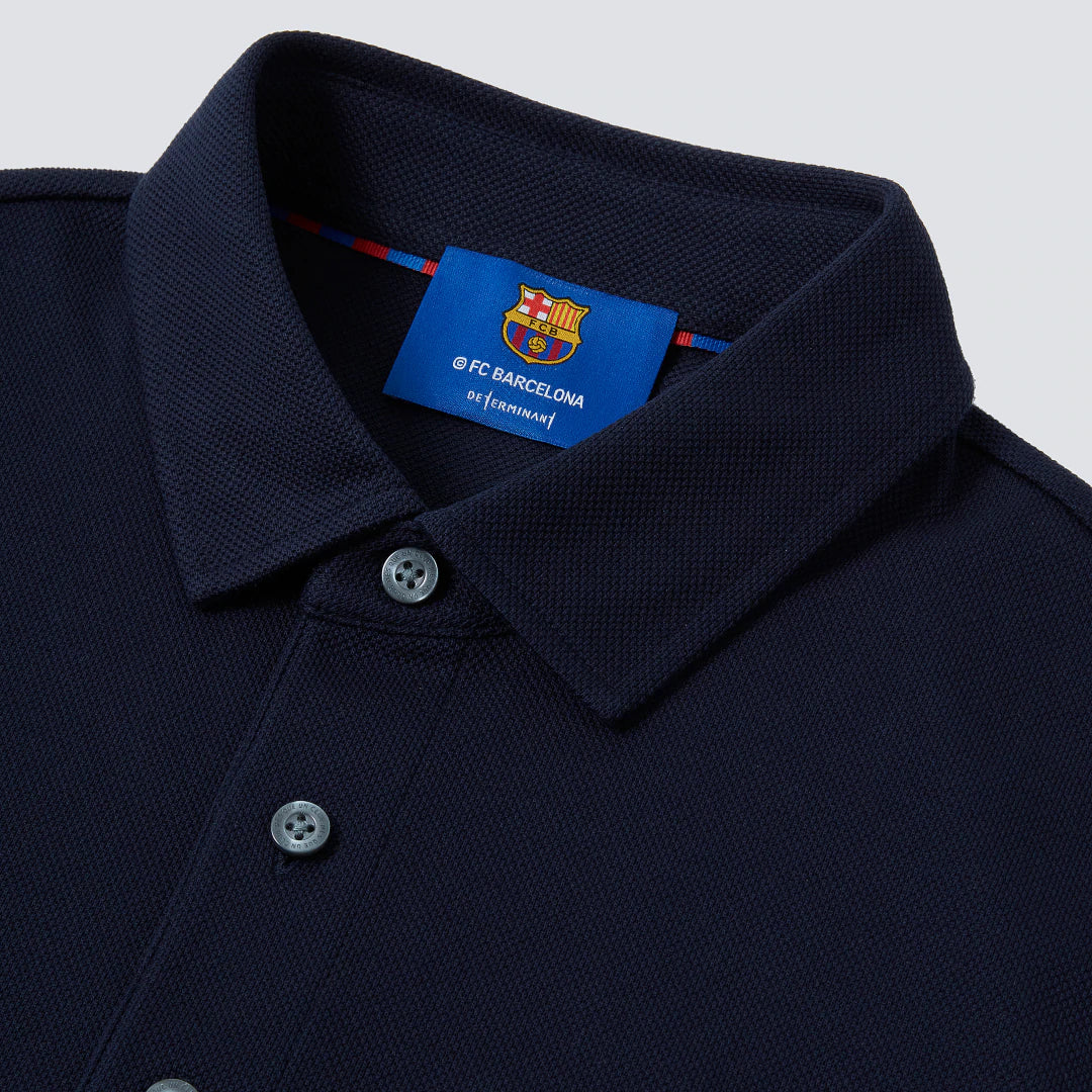Determinant x FC Barcelona Regal Pique Polo Navy Shirt 7