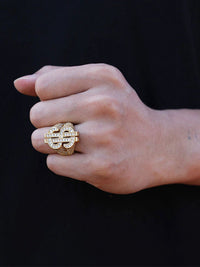 Dollar Sign Ring in Gold Color 2
