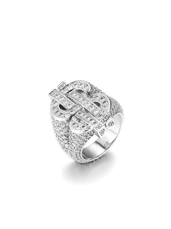 Dollar Sign Ring in Silver Color