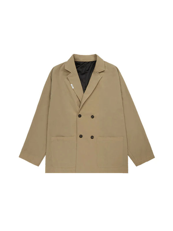 Double-Breasted Oversized Blazer in Khaki Color