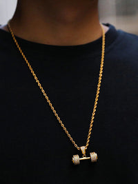 Dumbbell Rope Chain Necklace