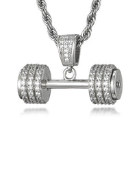 Dumbbell Rope Chain Necklace in Silver Color