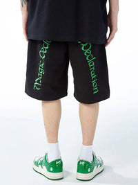 Embroidered Magic Declaration Shorts in Black Color 2