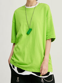 Flourescent Green Basic Oversized T-Shirt 2