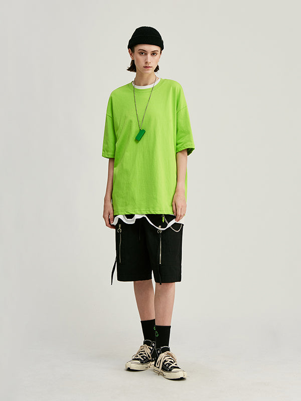 Flourescent Green Basic Oversized T-Shirt 3