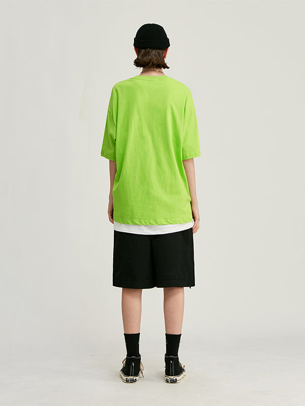 Flourescent Green Basic Oversized T-Shirt 4