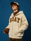 Goat Fleece Hoodie Jacket in Apricot Color 4