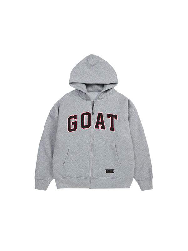 Goat Fleece Hoodie Jacket in Grey Color