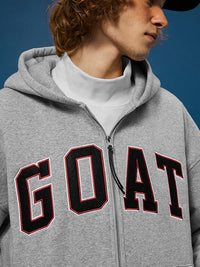 Goat Fleece Hoodie Jacket in Grey Color 5