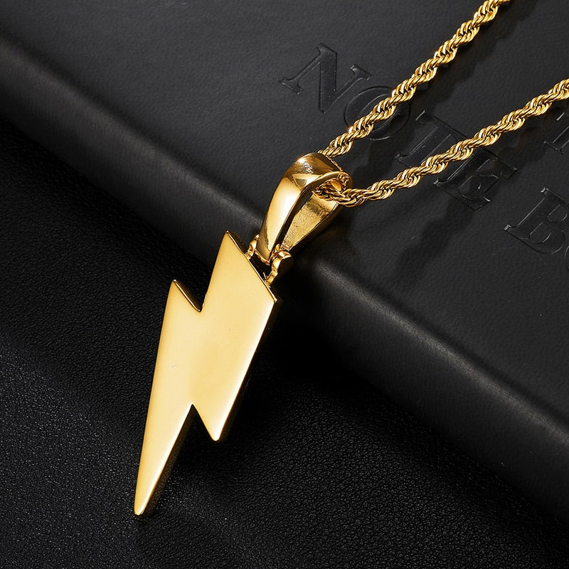 Gold Lightning Rope Chain Necklace 3