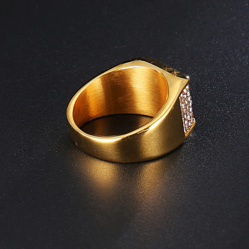 Gold Ring with Rhinestone 5