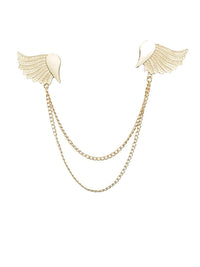 Gold Wings with Chain Brooch