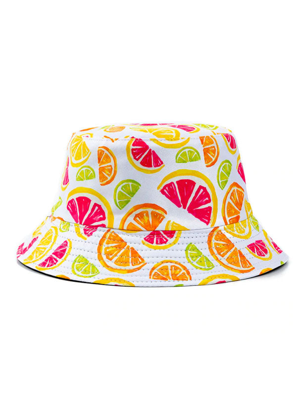 Grapefruit Print Bucket Hat
