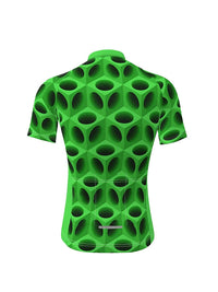 Green Cube Print Short Sleeve Cycling Jersey 2
