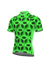 Green Cube Print Short Sleeve Cycling Jersey 3