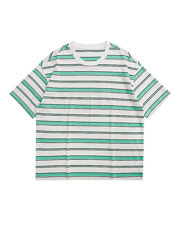 Green Oversized Striped T-Shirt