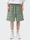Green Plaid Baggy Shorts