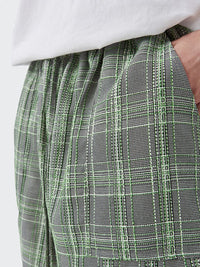 Green Plaid Baggy Shorts 4