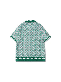 Green Print Shirt & Shorts Set 4