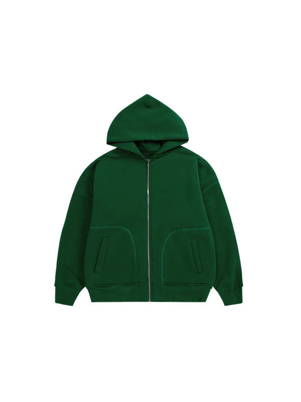 Green Hoodie Fleece Jacket